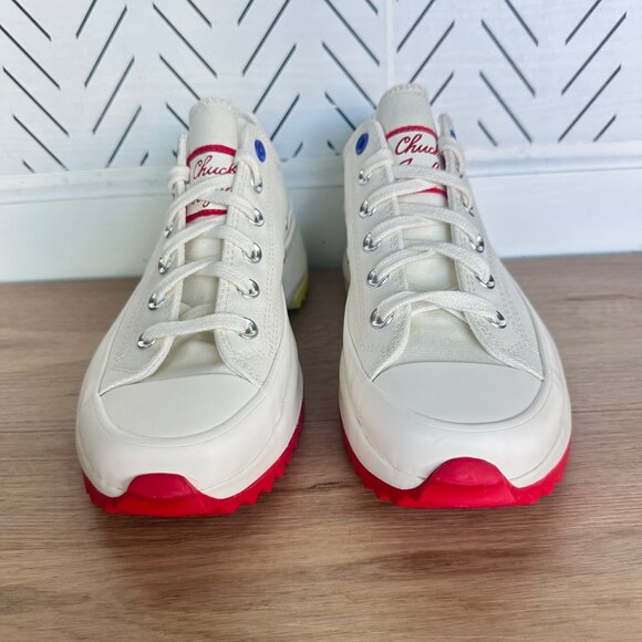 ⭐Converse Run Star Hike Ox Platform Sz 5.5 Mens Shoes Beige Red Sneakers A08196C - Picture 4 of 9